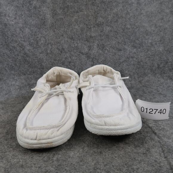 Casual Shoes Womens 6 Canvas Trainers Slip On Flat Moc Toe White Lightweight - Picture 2 of 12